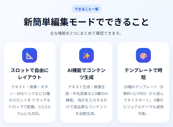 できること一覧